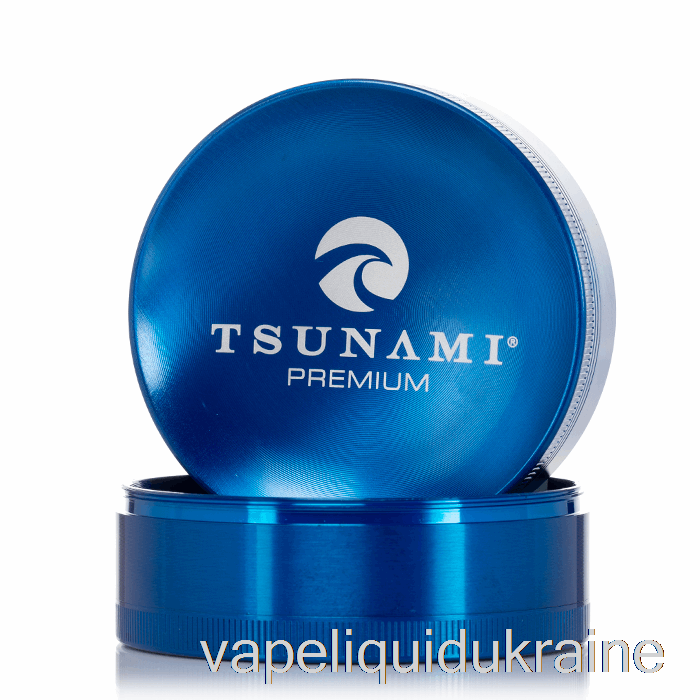 Vape Ukraine Tsunami 2.95inch 4-Piece Sunken Top Grinder Blue (75mm)